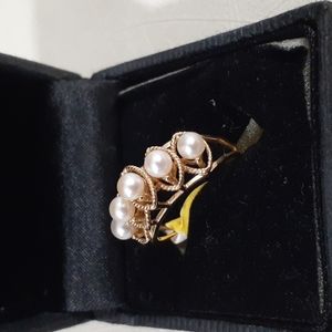 14K YELLOW GOLD PEARL RING SIZE 7